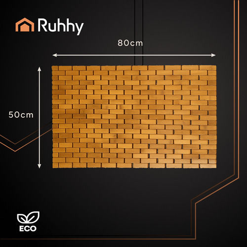 Ruhhy Неслизащо Бански килим Дърво Правоъгълена Кафяв 50x80бр