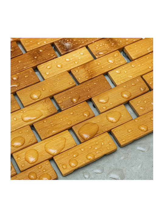 Ruhhy Non-Slip Bath Mat Wooden Coffee 50x80cm