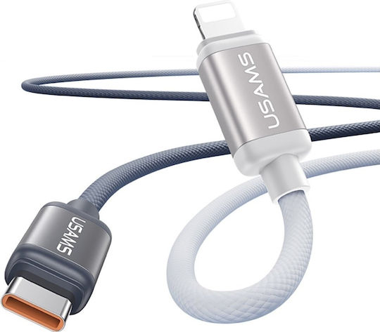 Usams Series Braided USB-C to Lightning Cable 30W Μαύρο 1.2m (SJ757USB01)