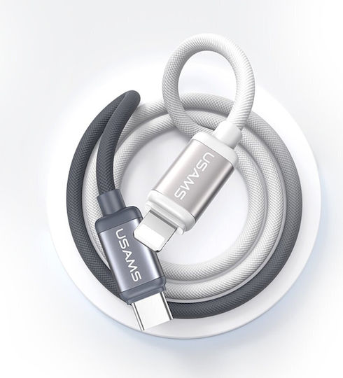 Usams Series Braided USB-C to Lightning Cable 30W Μαύρο 1.2m (SJ757USB01)