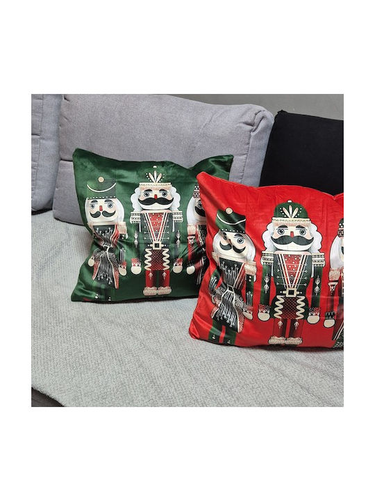 Ruhhy Χριστουγεννιάτικο Διακοσμητικό Μαξιλάρι Τετράγωνο Κόκκινο με Φωτισμό 40x40εκ.