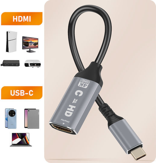 Linq USB-C Zu HDMI 4K Hochauflösender Video-Adapter Kompaktes Design Schwarz