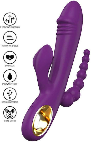 ToyJoy Designer Edition Triple Vibrator Iepurele Violet