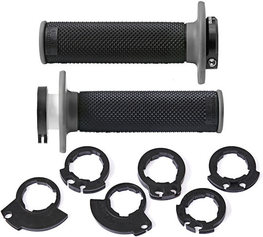 Emduro Mx D200 D-Lock Paar Motorradleder und Lenkergewichte Schwarz Grau Lock On Griffe D20046c4052h8-0 Domino