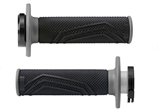Emduro Mx D200 D-Lock Paar Motorradleder und Lenkergewichte Schwarz Grau Lock On Griffe D20046c4052h8-0 Domino