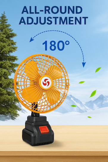 Industrial Table Fan Orange