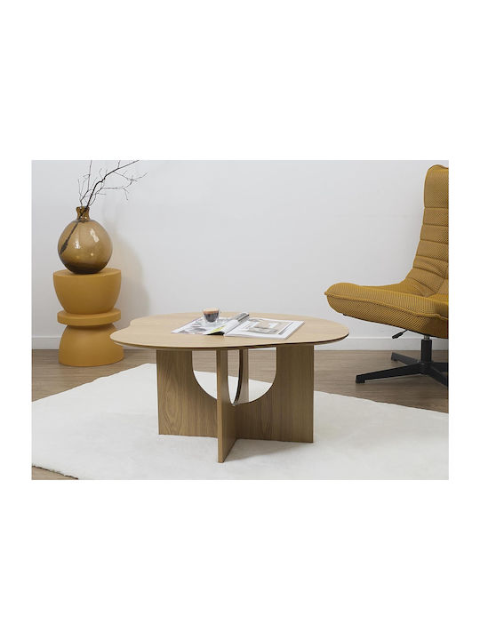 Rundes Zentral Kaffeetisch Calypso Holz Beiges M80xL60xH42cm