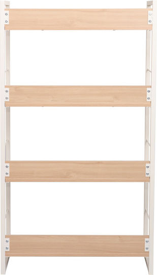 Bibliothek Dorfie Natural, White 70x30x124.5cm