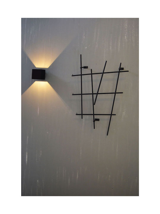 Art and Metal Agățător De Perete Metalic Negru 55x12x75cm