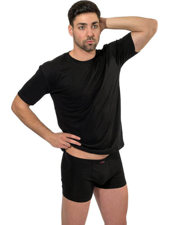 Men's Undershirt Short-sleeved in Black Color