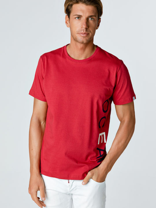 Print Vertical Ocean T-shirt Red