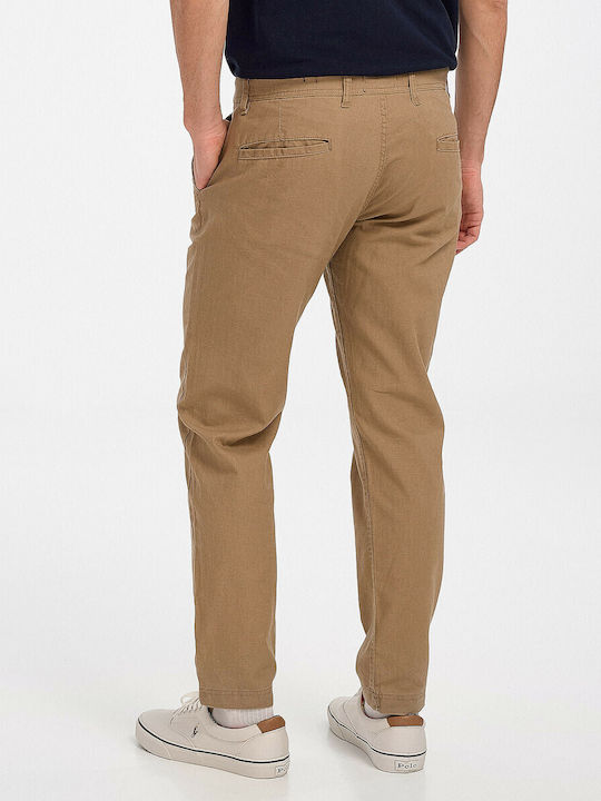 Men's Elastic Beige Trousers