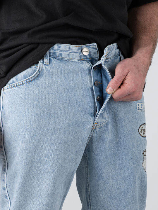 Hose in Weitem Schnitt Washed Blue