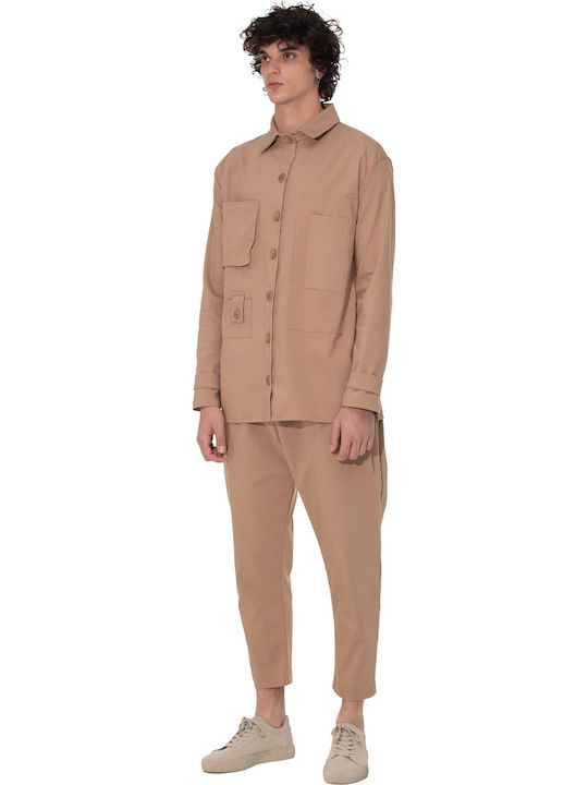 Дълъг Ръкав Overshirt Бежов