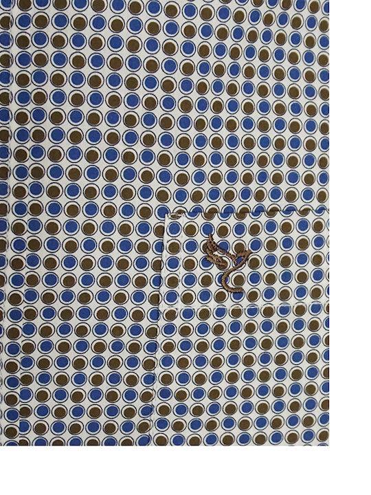 Long Sleeve Cotton Shirt in Slim Fit Blue