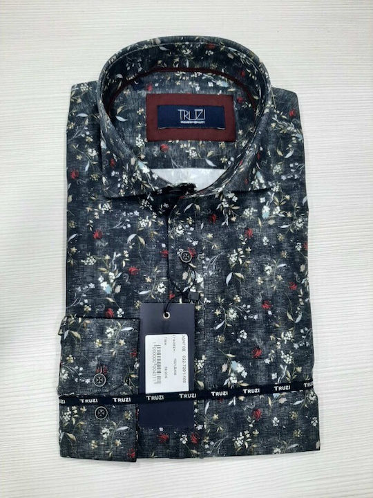 Long Sleeve Shirt in Slim Fit Anthracite