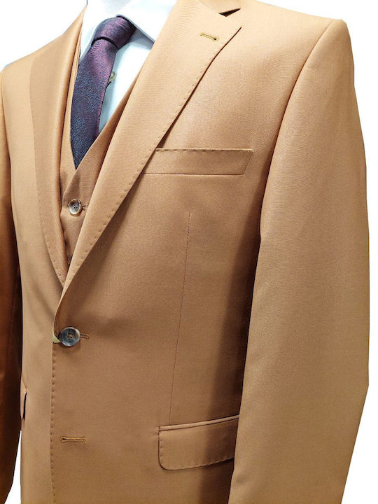 Мъжки Костюм С гиле Beige/Brown