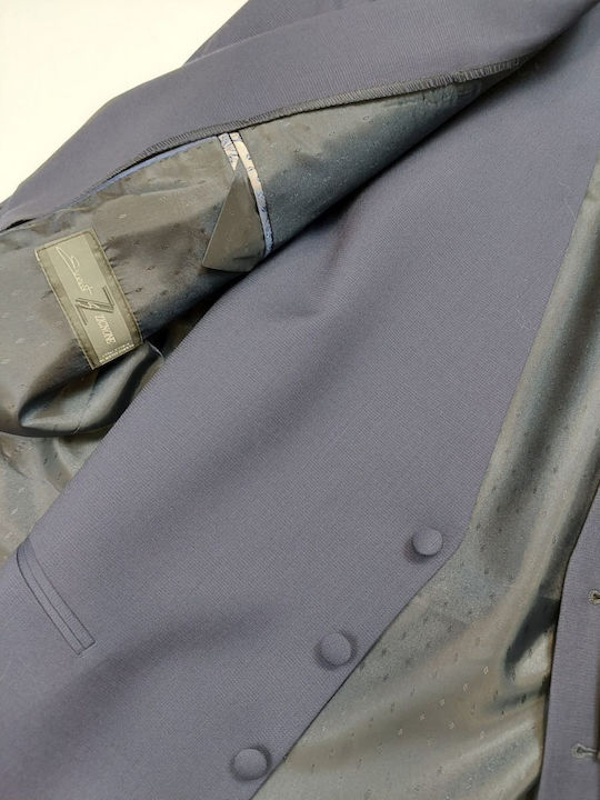 Costum Bărbați Cu vestă Blue