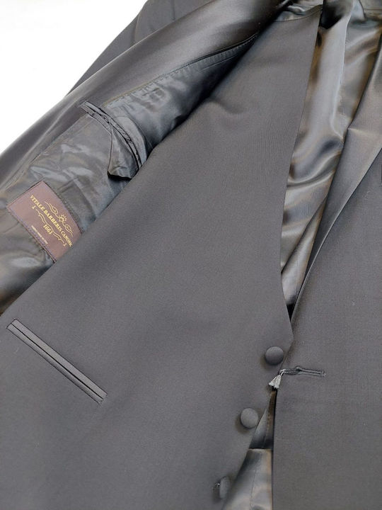 Men's Suit with Vest Black