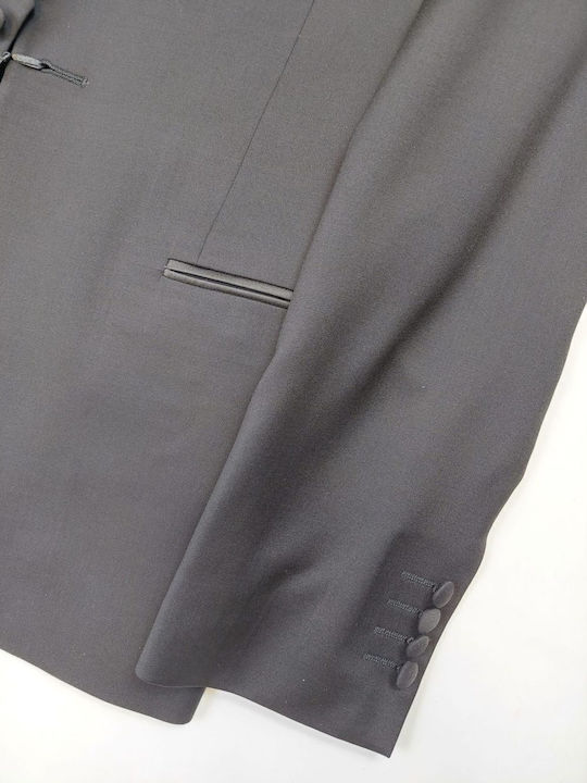Men's Suit with Vest Black
