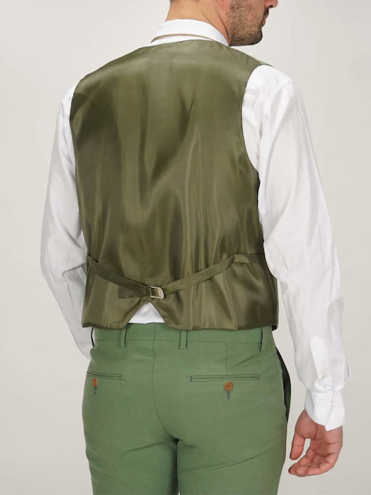 Men's Summer Suit with Vest Regular Fit Green