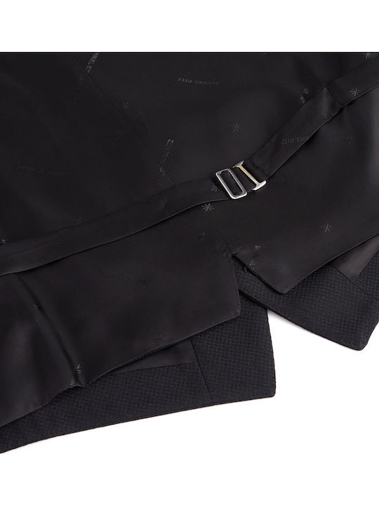 Men's Suit with Vest Black.