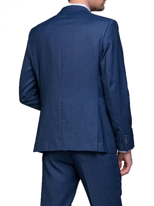 Herrenanzug mit Weste mit Schlank Passform Navy - Blau
