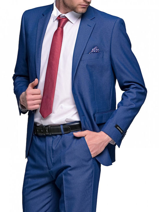 Herrenanzug mit Weste Bräutigamanzug mit Schlank Passform Blau