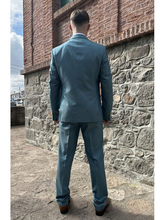 Men's Summer Suit with Vest Slim Fit Petrol (Item J062)