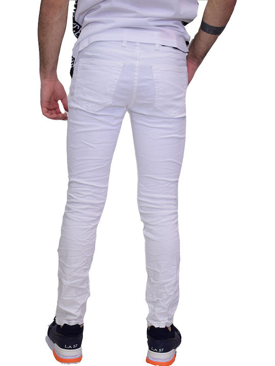 Men's Jeans Pants with Slim Fit White