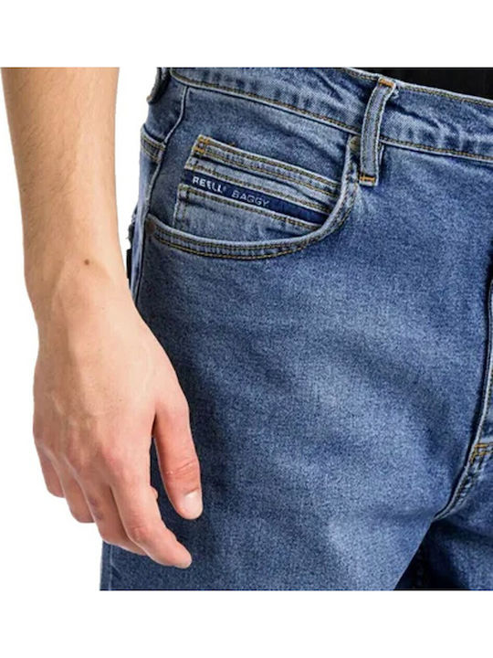 Retro Mid Herren Jeanshose mit Regulär Baggy Anwendung Mid Blau