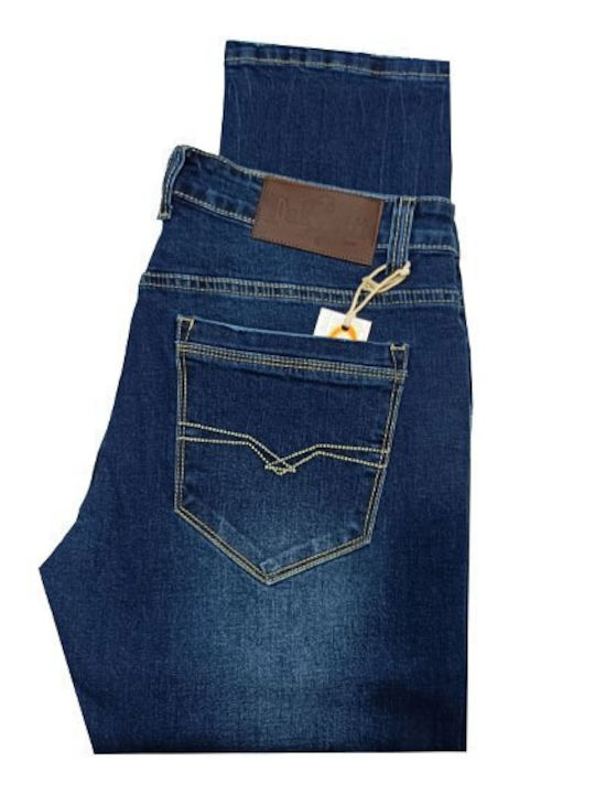 Men's Jeans Pants Elastic Blue