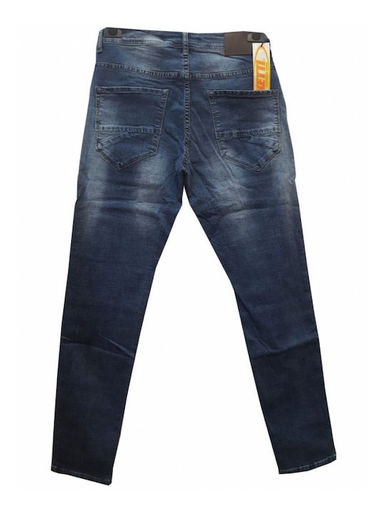 Men's Jeans Pants Elastic Blue