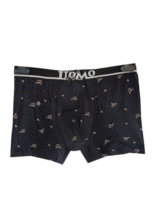 Men's Boxer Black with Patterns
