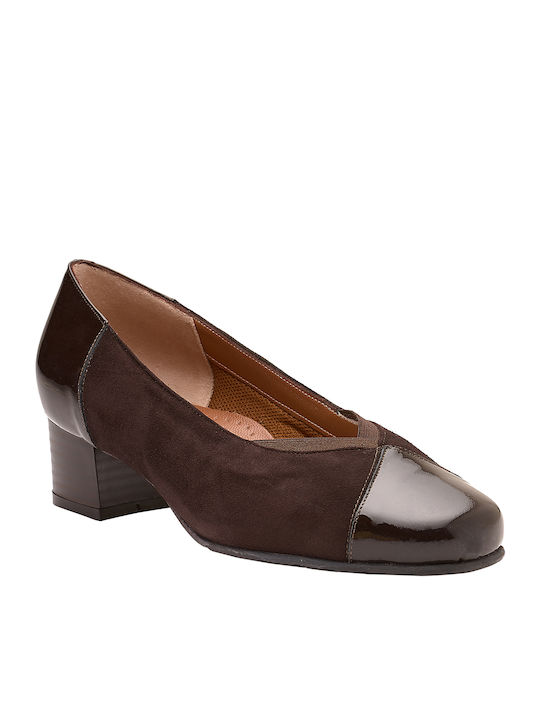 Pumps mit Chunky flachem Absatz Braun