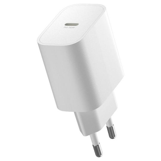 Devia Charger Without Cable GaN with USB-C Port 30W Power Delivery Whites (Smart)