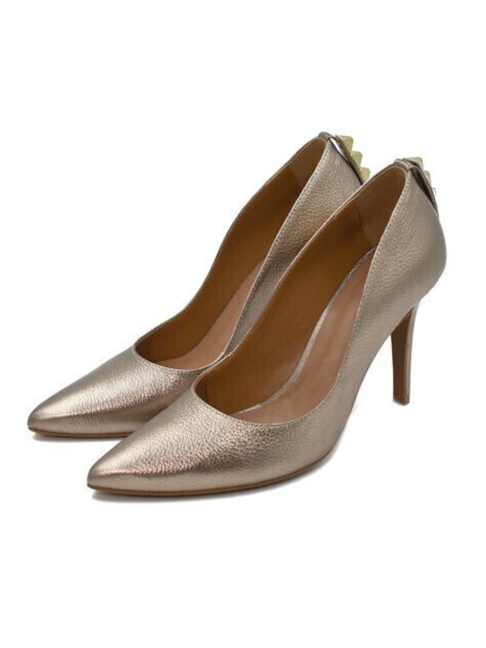 Leder Pumps Goldene