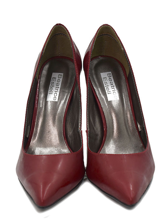 Leather Pointed Toe Red Heels