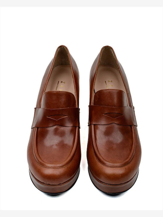 Leather Tabac Brown Heels