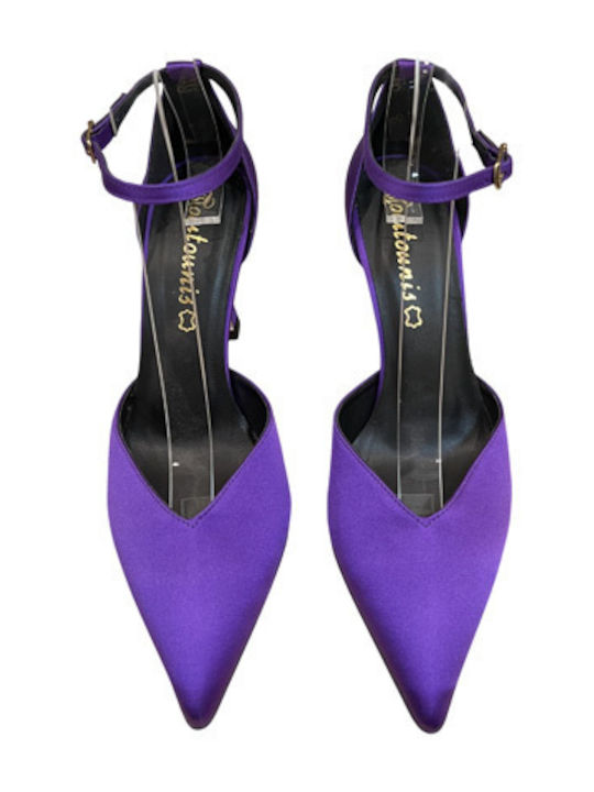 Pantofi cu toc cu Curea Violet