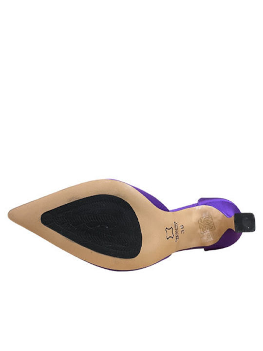 Pantofi cu toc cu Curea Violet
