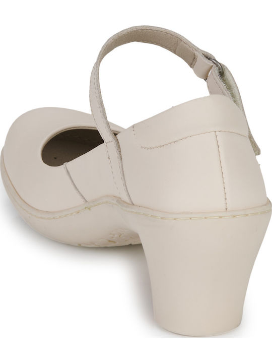Pantofi cu toc cu Curea Bej