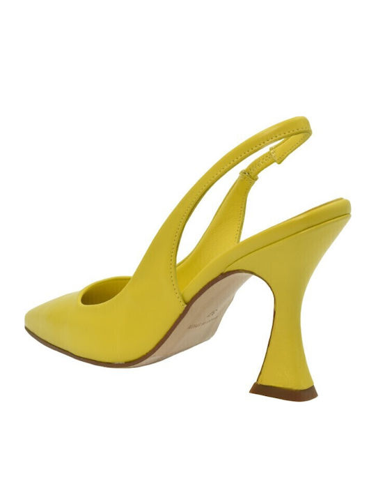 Leather Yellow High Heels