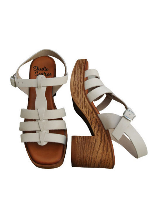 Leather Sandals Anatomic White