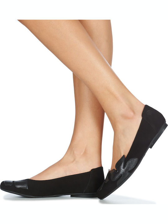 Erune Damen Ballerinas Schwarz