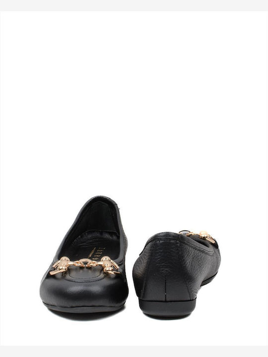 Leather Ballerinas Black
