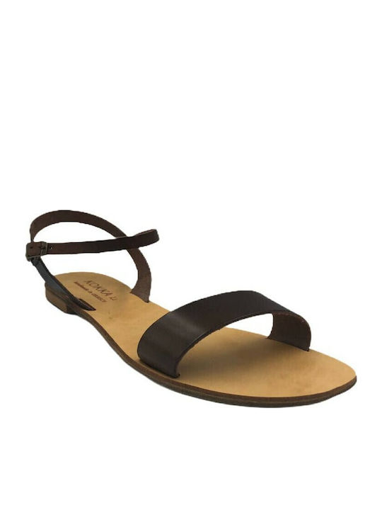Women's Flat Sandals in Brown Color