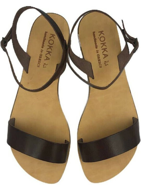 Women's Flat Sandals in Brown Color