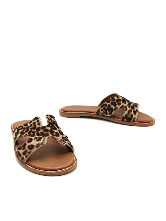 Women's Flat Sandals in Brown Color