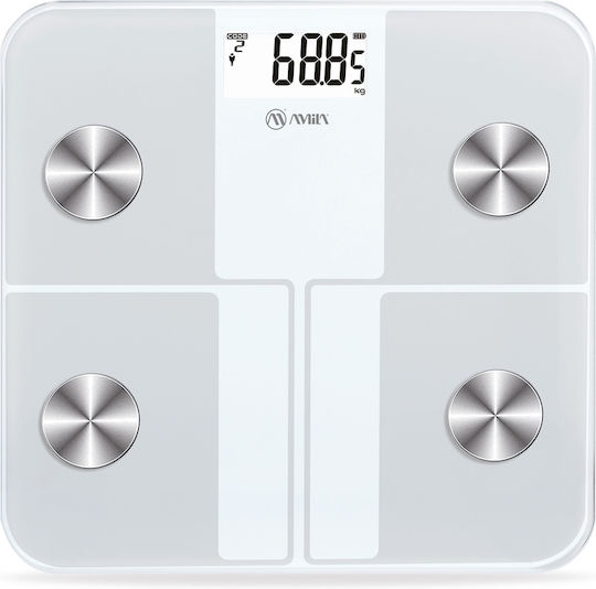 AMILA Fitbody 4R Smart Ζυγαριά με Λιπομετρητή & Bluetooth Λευκή